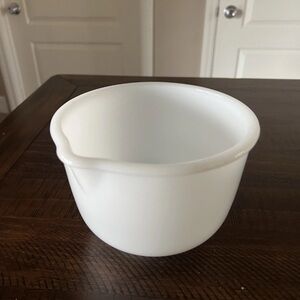 Vintage MCM Glasbake for Sunbeam 20 CJ Milk Glass Mixing Bowl w/ Pour Spout
